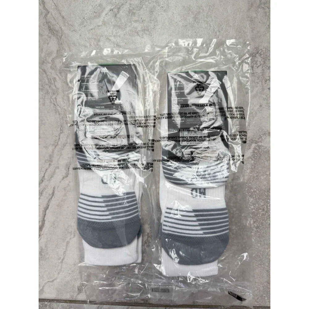 2 Pairs Adidas Unisex Copa Zone Soccer Socks Men/Women/Youth Sz M White/White